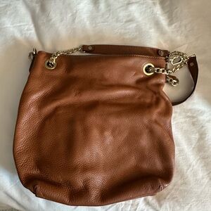 Michael Kors Tan Leather Bag with Gold Chain